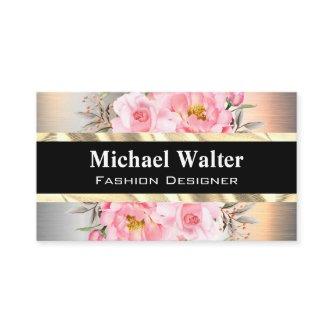 Silver Metallic | Gold | Pink Flowers