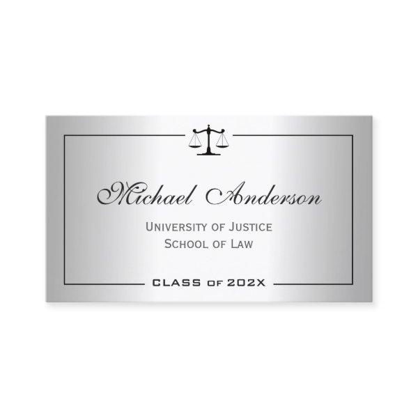 Silver Metallic Look Law School Student Calling Card
