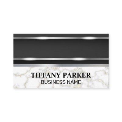 Silver Metallic | White Marble Metallic Trim