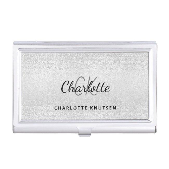 Silver monogram initails name metal elegant case