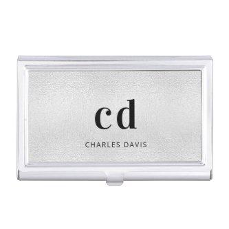 Silver monogram initails name minimalist  case