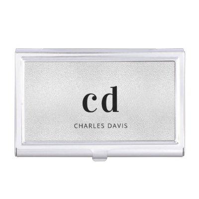 Silver monogram initails name minimalist  case