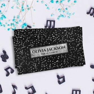 Silver Music Notes pattern