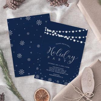 Silver & Navy | Modern Corporate Holiday Party Invitation