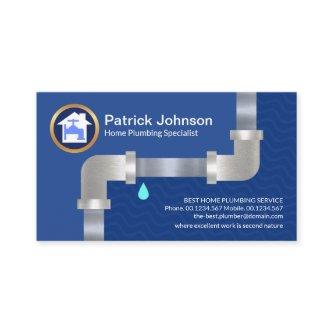 Silver Plumbing Pipe Blue Flood Waters Plumber