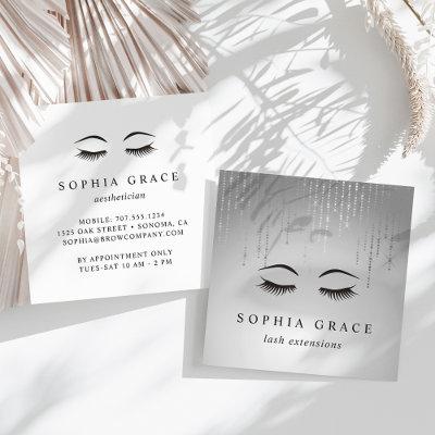 Silver Rain Lashes Square