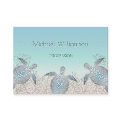Silver Sea Turtle Coastal QR Code