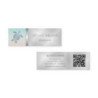 Silver Sea Turtle QR Code Beach Style Mini