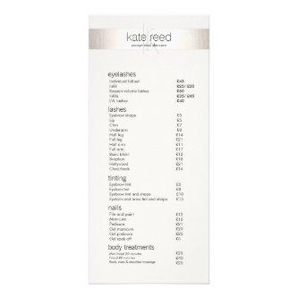 Silver Stripe Monogram Salon Spa Price List Menu