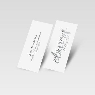 Silver Whimsical Script Graduation Name Card