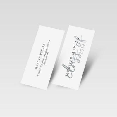 Silver Whimsical Script Graduation Name Card