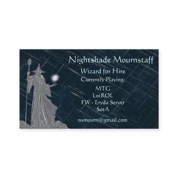 Silver Wizard on Night Sky