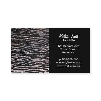 Silver zebra stripe pattern (faux glitter bling)