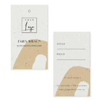 Simple Abstract Ceramic Ochre Logo Price Tag