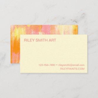 Simple Abstract Watercolor Orange Yellow Pink
