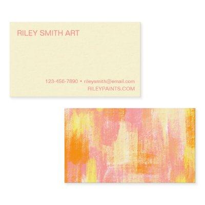 Simple Abstract Watercolor Orange Yellow Pink