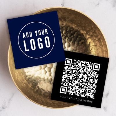Simple Add Your Logo and QR Code Editable Color Square