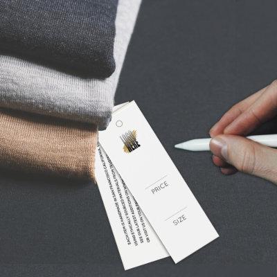 Simple Add Your Logo White Clothing Price tag