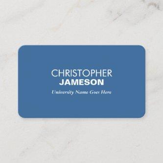 Simple and Modern Blue Graduate Student University Calling Card