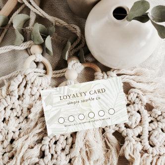 Simple and Modern Green Palm Print Loyalty Card