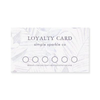 Simple and Modern Purple Palm Print Loyalty Card