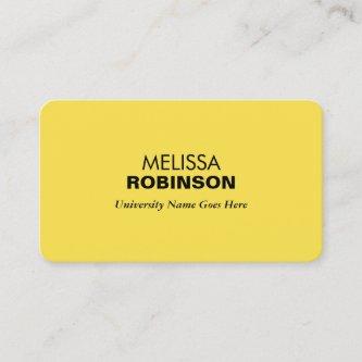 Simple and Modern Yellow Graduate Student Calling Card