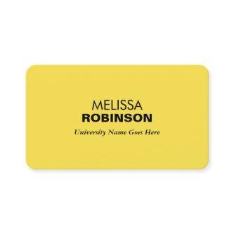 Simple and Modern Yellow Graduate Student Calling Card