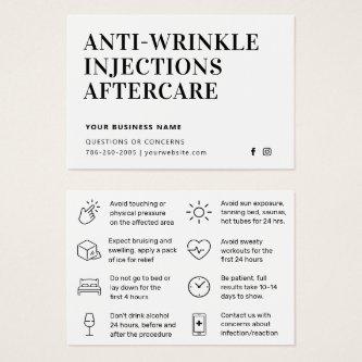 Simple Anti Wrinkle Injections  Aftercare Card