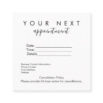Simple Appointment Reminder Card – Custom Business