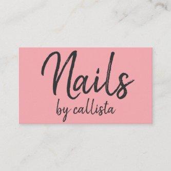 Simple Artsy Black Pink Typography Nail Tech