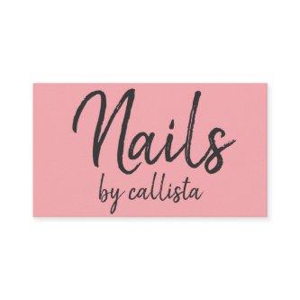 Simple Artsy Black Pink Typography Nail Tech