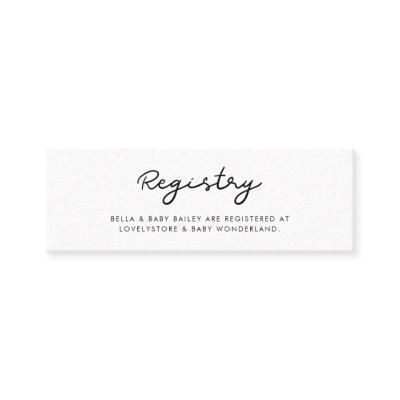 Simple Baby shower registry card