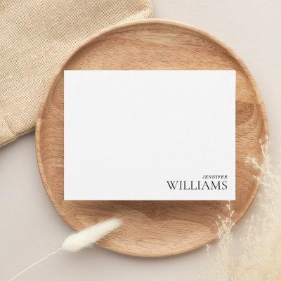 Simple Basic Minimalist Bold Name Typography Note Card