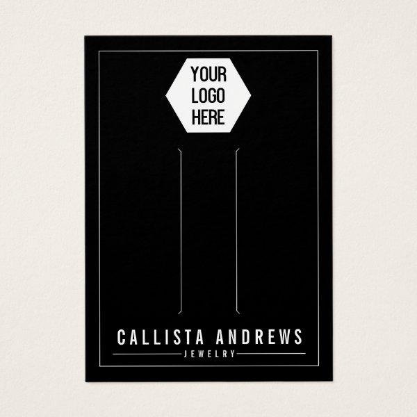 Simple Black Add Your Logo Hair Clip Display Card