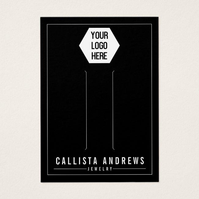 Simple Black Add Your Logo Hair Clip Display Card