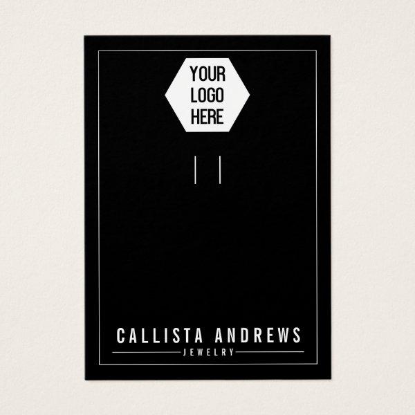 Simple Black Add Your Logo Keychain Display Card