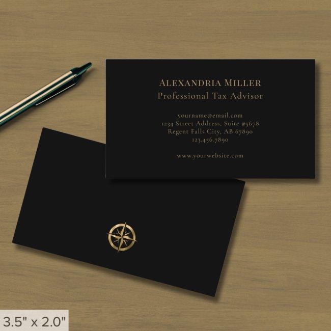 Simple Black and Gold Compass
