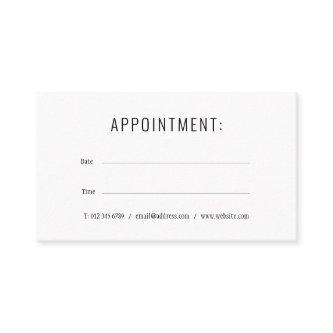 Simple Black and White Appointment Reminder Card