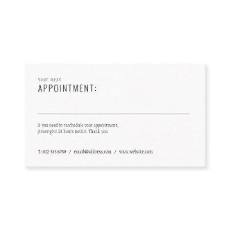 Simple Black and White Appointment Reminder Card
