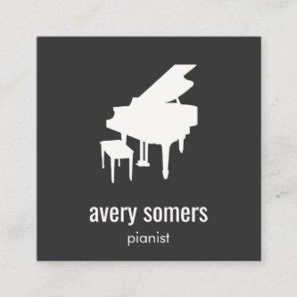 Simple Black and White Pianist Piano Square