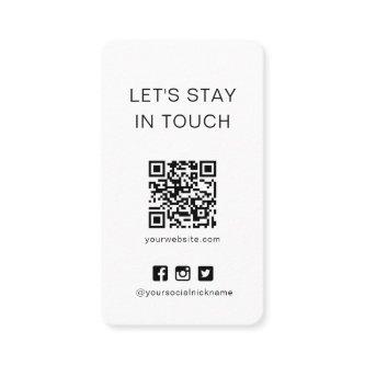 Simple Black and White Social Media QR Code Card