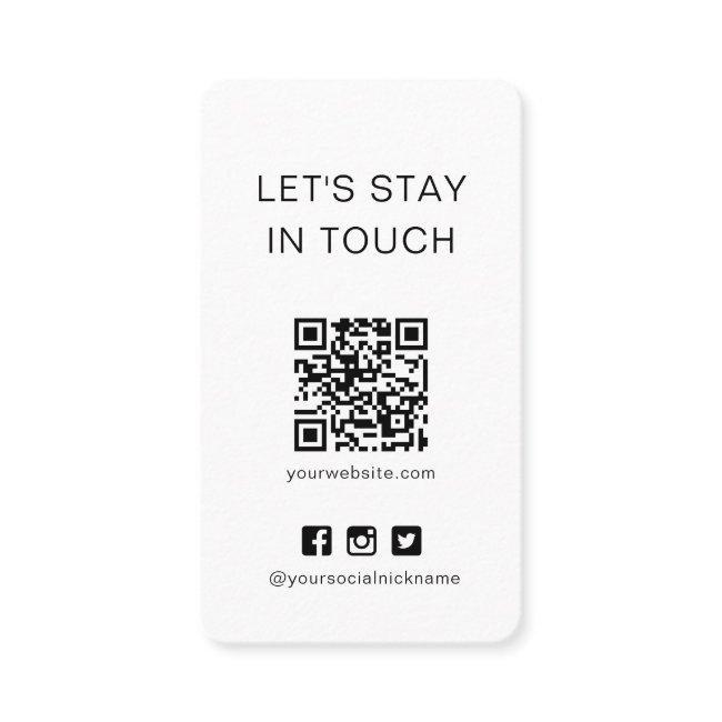 Simple Black and White Social Media QR Code Card