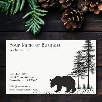 Simple Black Bear Rustic Woodland Forest