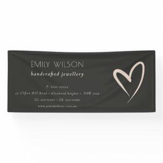 Simple Black Blush Heart Business Coorporate  Banner