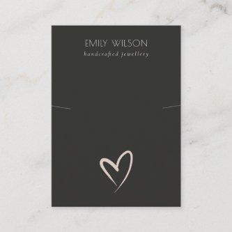 Simple Black Blush Heart Necklace Band Display