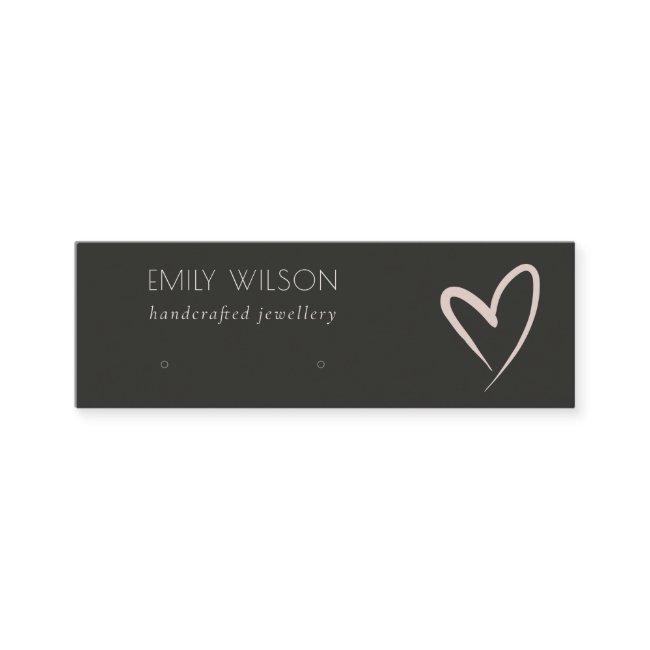 Simple Black Blush Heart Stud Earring Display Mini