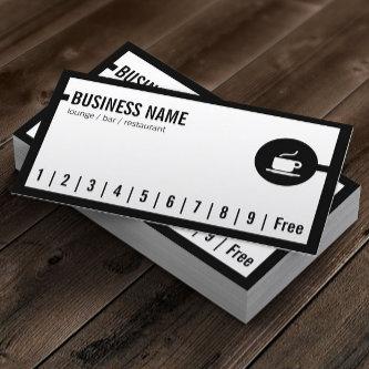 Simple Black Border Lounge Bar Loyalty Card