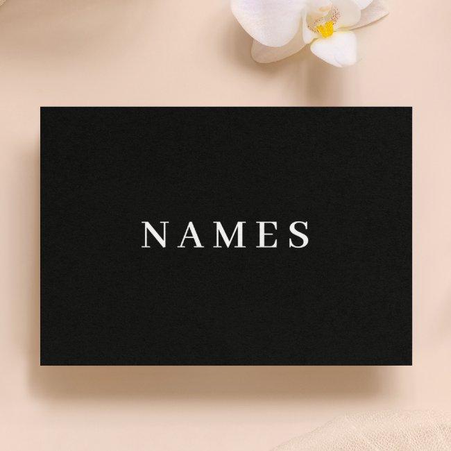 Simple Black Custom Add Your Name Elegant Holiday Postcard