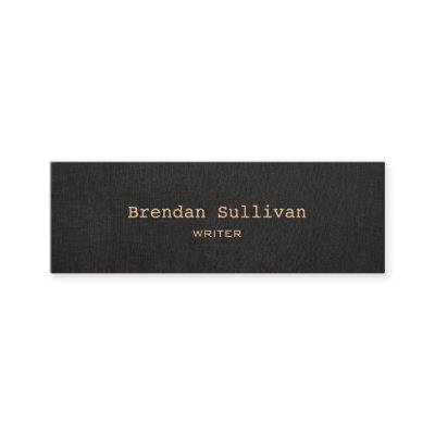Simple Black Elegant Professional Faux Linen Mini