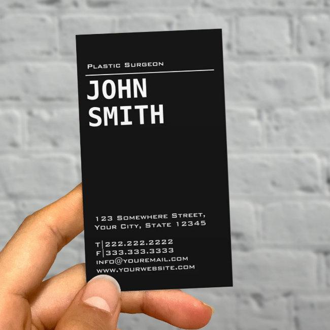 Simple Black Plastic Surgeon